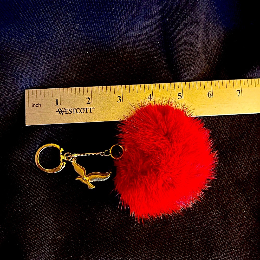 VALENTINES❣️ Custom made genuine mink ❤️ shaped keychain or purse or backpack.